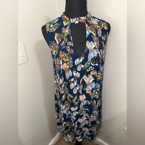NWT JODIFL Navy whimsical bohemian Butterfly‎ Mini Dress- Size Medium